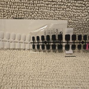 Black Adhesive Faux Nail Stickers - Pack of Multiple Sizes